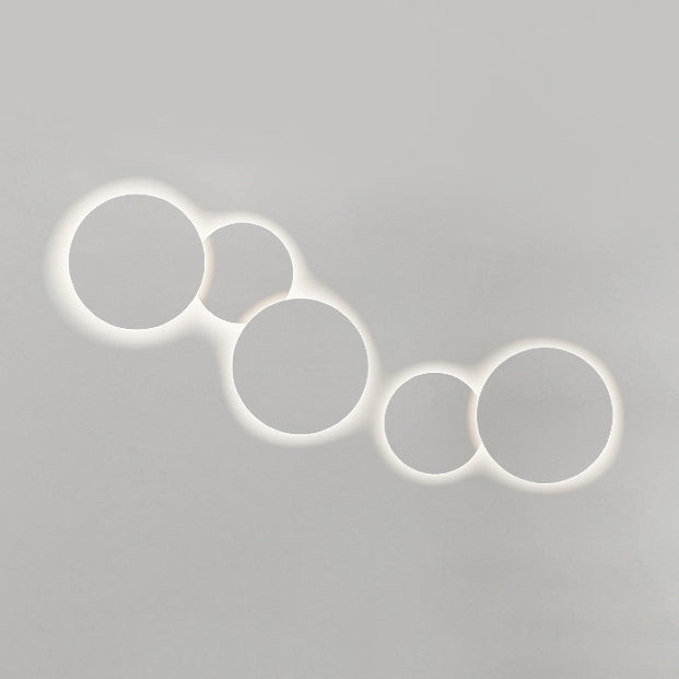 Lámpara de pared de metal de metal en forma de minimalismo iluminación de pared LED integrada de luz cálida/blanca en gris/blanco, 47.5 "/52" de ancho