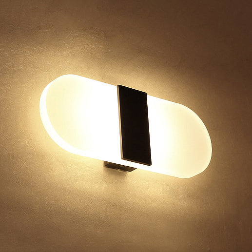 Splique de pared ovalado/rectangular/convexo moderno 8 "/10.5" de ancho de pared acrílica de ancho de ancho en luz cálida/blanca/natural