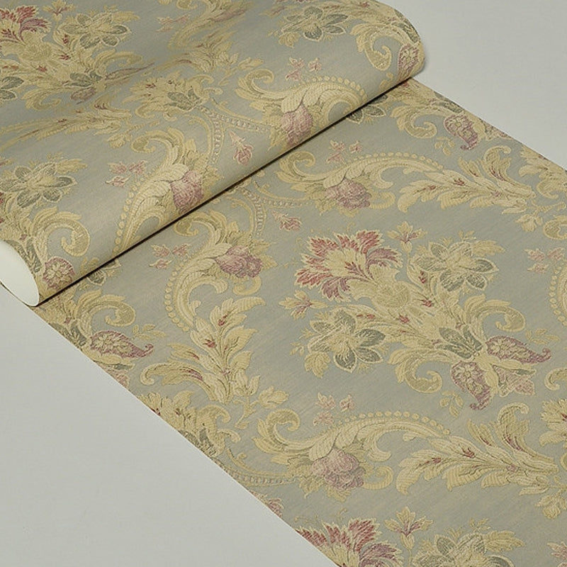 Paper Light-Color Wallpaper Antique Style Jacquard Wall Covering, 33' L x 20.5" W