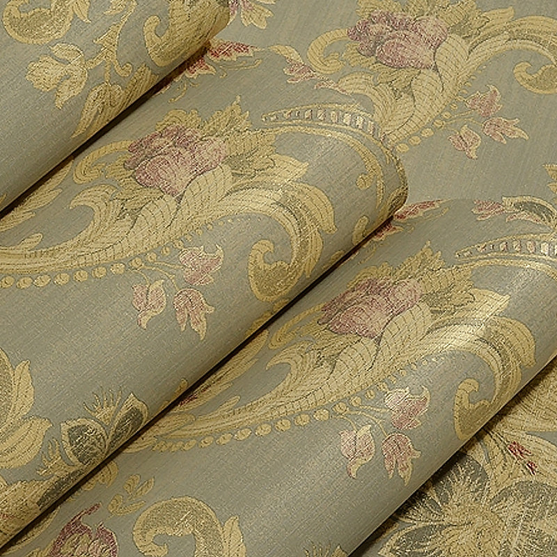 Paper Light-Color Wallpaper Antique Style Jacquard Wall Covering, 33' L x 20.5" W