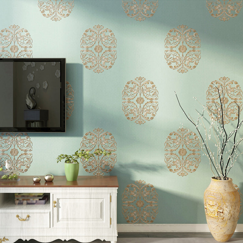 Papier peint floral brodé nostalgique pour chambre à coucher, décoration murale de 57,1 pieds carrés de couleur pastel