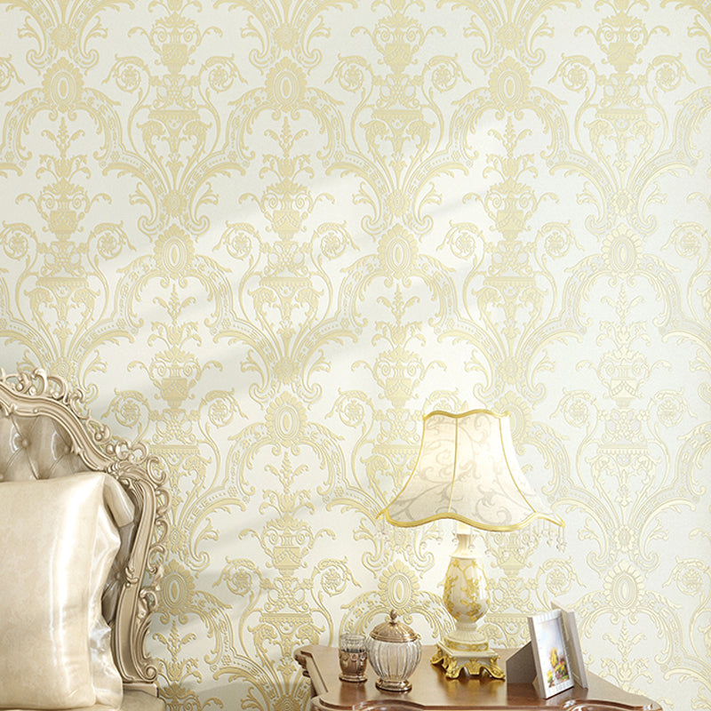 Vintage Quatrefoil Tapetenrolle, helle Blumen-Wandkunst für Wohnzimmer, Kunstseide