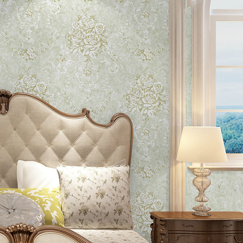 Countryside Peonies Wallpaper Roll Soft-Color Waterproof Wall Art for Living Room