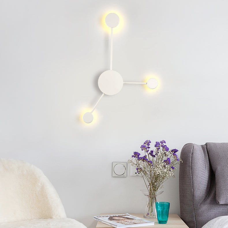 Black/White Sputnik Wall Sconce Light Fixture Modern LED 2/3/6 Lights Acrylic Wall Lamp in Warm/White Light