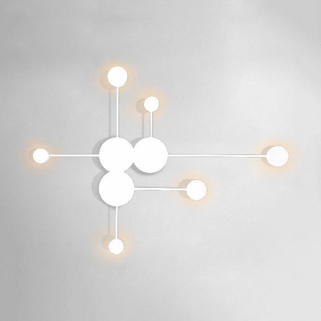 Black/White Sputnik Wall Sconce Light Fixture Modern LED 2/3/6 Lights Acrylic Wall Lamp in Warm/White Light