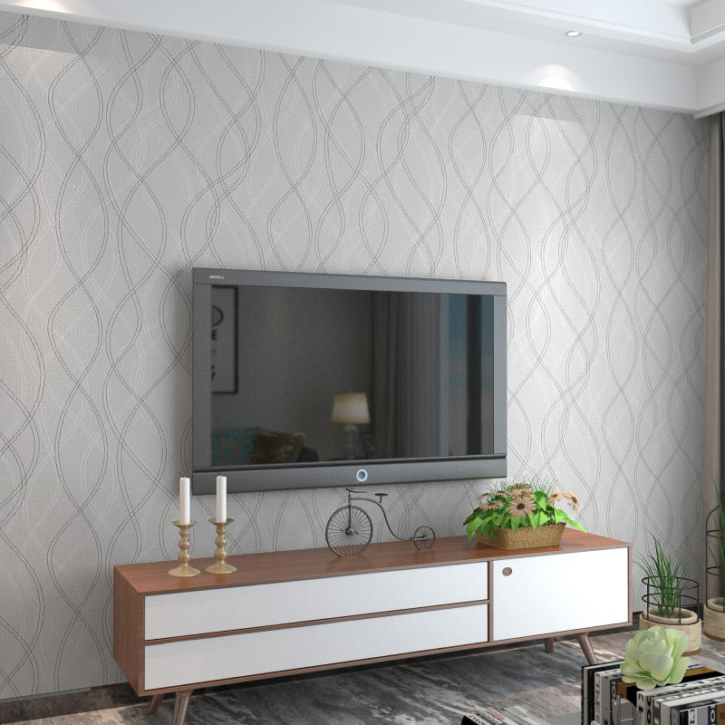 Line Art Intertwined Wallpaper Minimalist Non-Woven Material Wall Art in Soft Color