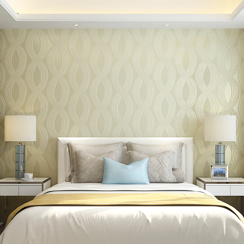 Pastel Color Stranded Pattern Wallpaper Moisture Resistant Minimalist Living Room Wall Covering