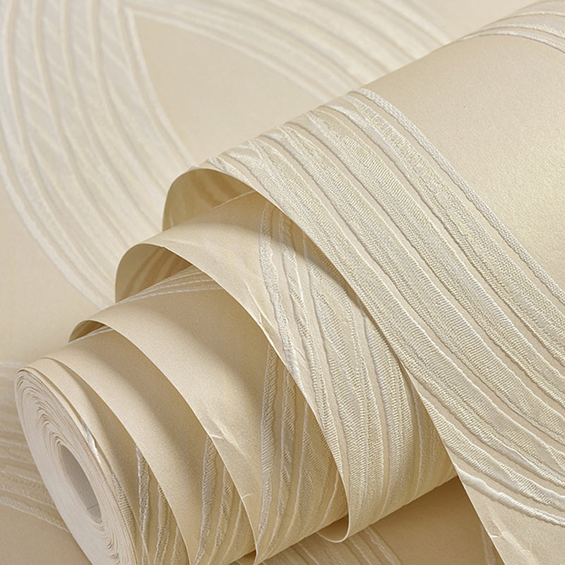 Pastel Color Stranded Pattern Wallpaper Moisture Resistant Minimalist Living Room Wall Covering