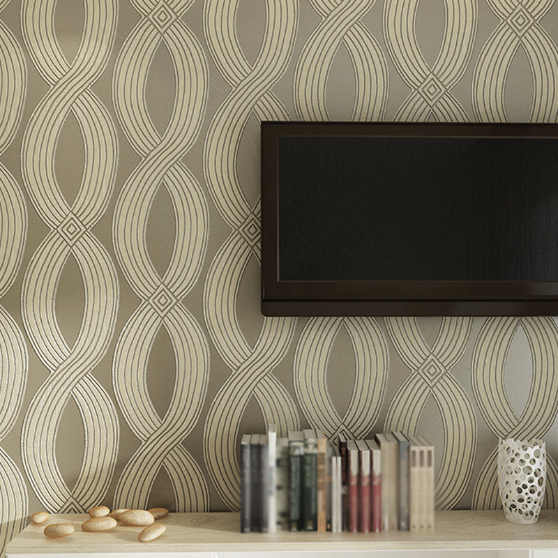 Pastel Color Stranded Pattern Wallpaper Moisture Resistant Minimalist Living Room Wall Covering