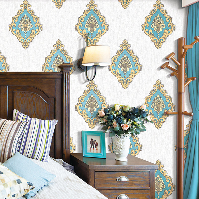 Papier peint médaillon Jacquard, Style rétro, décoration murale en couleur Pastel pour la maison