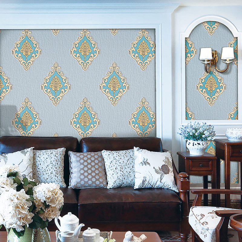 Papier peint médaillon Jacquard, Style rétro, décoration murale en couleur Pastel pour la maison