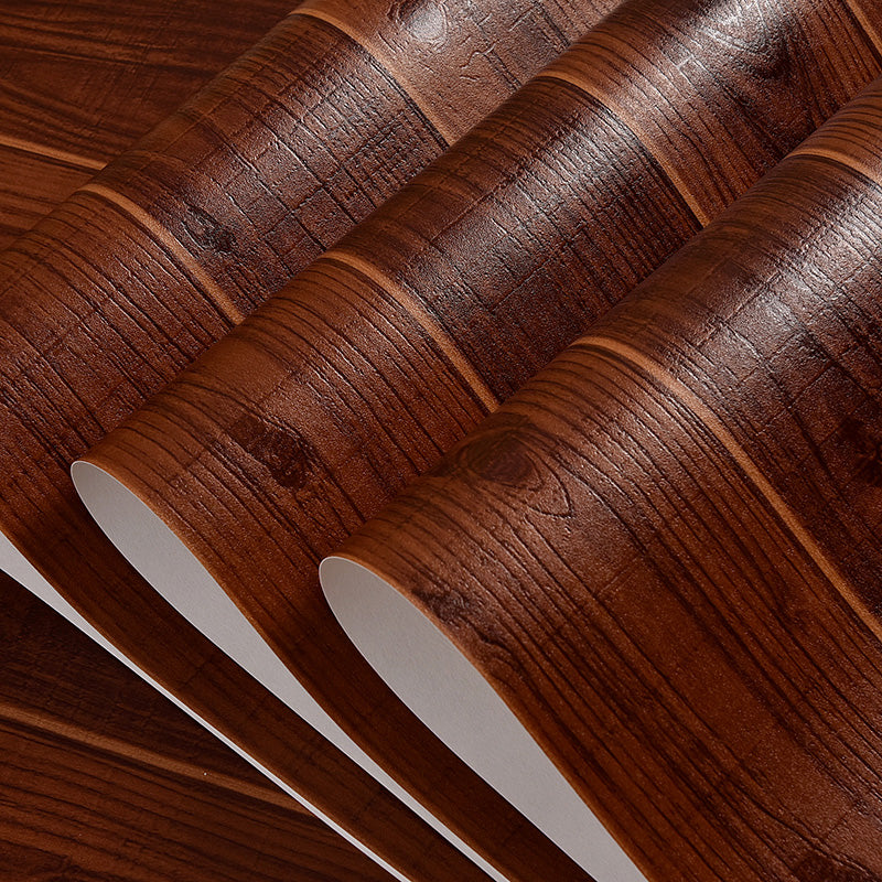 Stain-Proof Wood Look Wallpaper Rustic PVC Wall Covering for Living Room, 57.1-sq ft