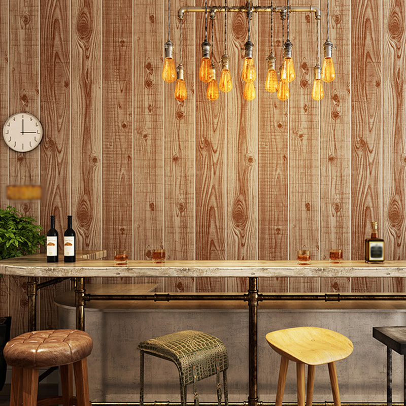 Stain-Proof Wood Look Wallpaper Rustic PVC Wall Covering for Living Room, 57.1-sq ft