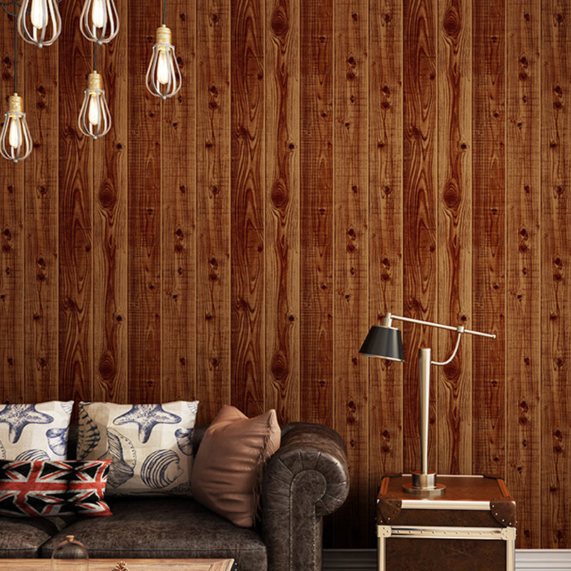 Stain-Proof Wood Look Wallpaper Rustic PVC Wall Covering for Living Room, 57.1-sq ft