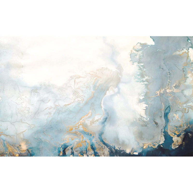 Grey-Blue Smoke Look Murals Decal Abstract Artistic Waterproof Wall Decor for Bedroom