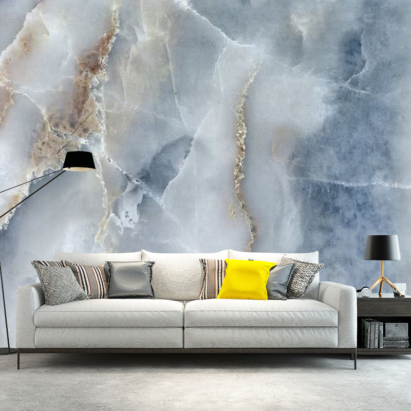 Faux Marble Wallpaper Mural Modern Stain Resistant Bedroom Wall Covering, Custom Size