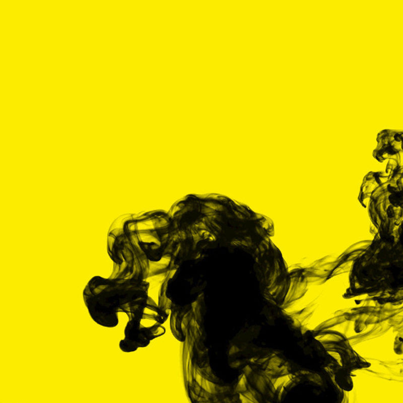 Minimalist Ink in Water Mural Decal for Living Room Customized Wall Art in Black on Yellow