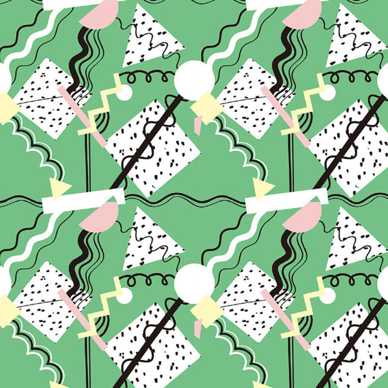 Green-White Childrens Art Murals Large Cakes Drawing Wall Decoration for Nursery