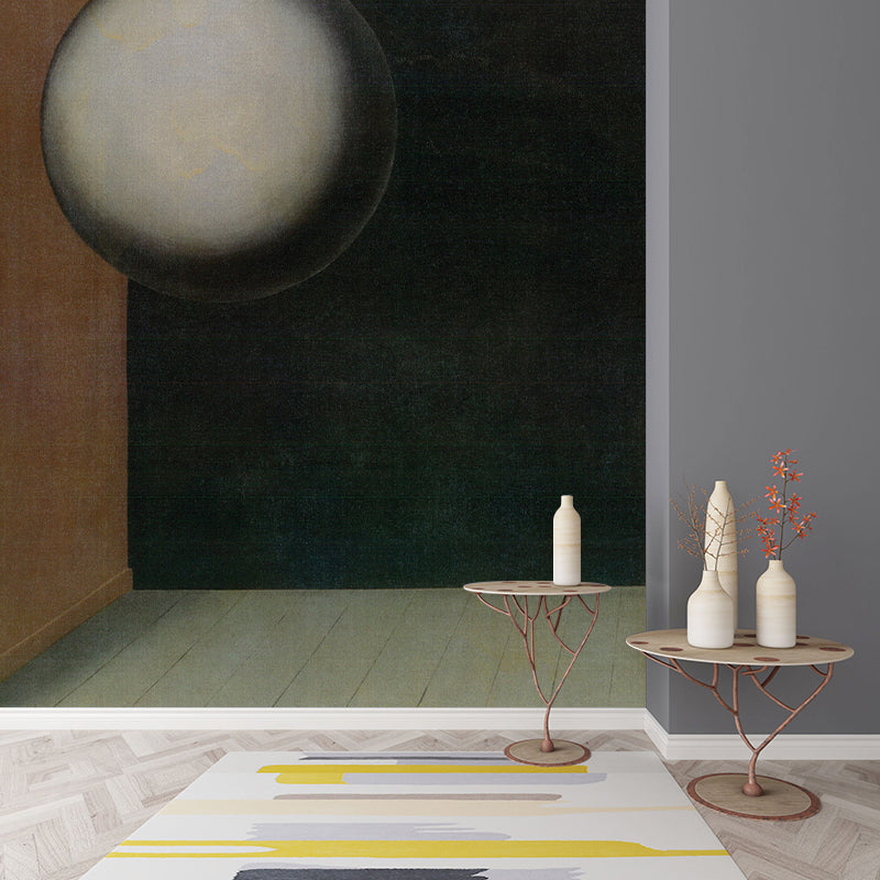 Black-Brown Floating Ball Murals Waterproof Surrealistic Living Room Wall Decoration