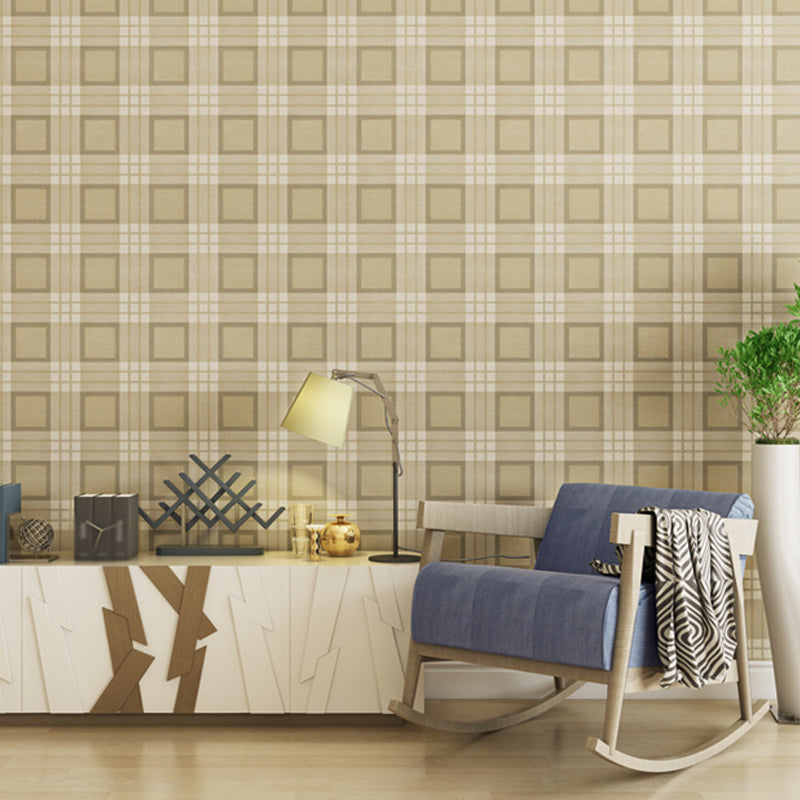 Geometric Checkered Wallpaper Roll Nordic Paper Print Wall Covering in Pastel Color