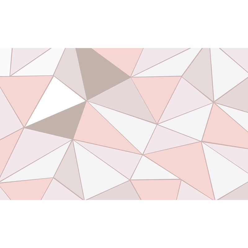 Modern 3D Geometric Wallpaper Murals Grey and Pink Water-Proof Wall Art for Home