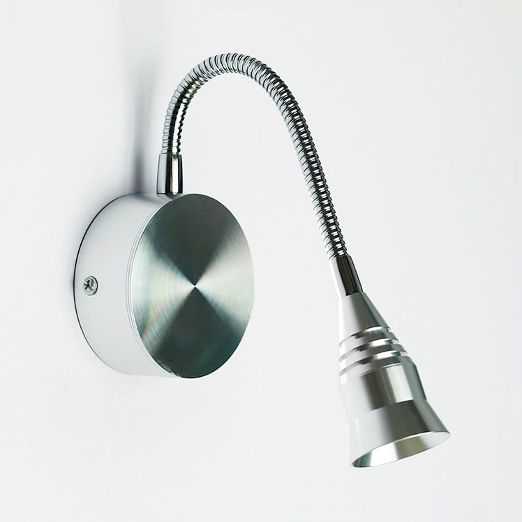 Modernisme LED SCONCE -lamp met metalen schaduw Chrome Bell Wandlamp in warme/witte verlichting