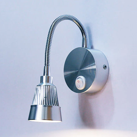 Verchromte konische Wandlampe Moderne LED -Metall Verstellbarer Lesen Wandleuchten in warm/weißer Beleuchtung