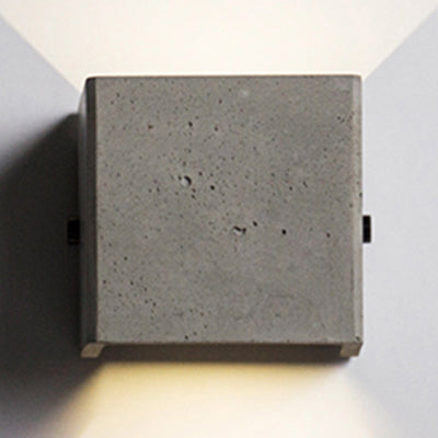 4"/8" Wide Cube Wall Light Sconce in Nordic Style Cement 1 Light Grey Wall Sconce