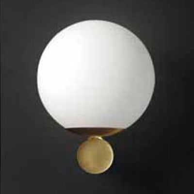White Glass Sphere Wall Lighting Modern 1 Light Gold Led Wall Mount Light Fixture
