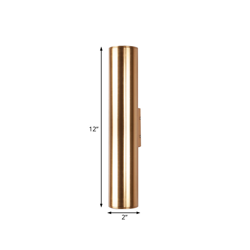 Aparte de la pared del cilindro de oro Estilo moderno 2 "/3" Lámpara de pared de metal LED de ancho en oro para corredor