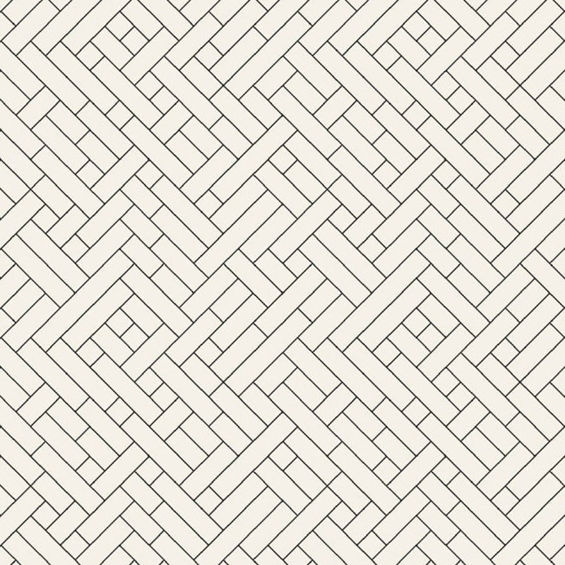 Simple Geometric Interwoven Murals Black-White Stain-Proof Wall Art for Living Room