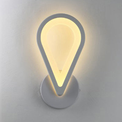 Simple Triangle/Oval/Teardrop Wall Sconce Light Acrylic LED Corridor Wall Light Fixture in Warm/White