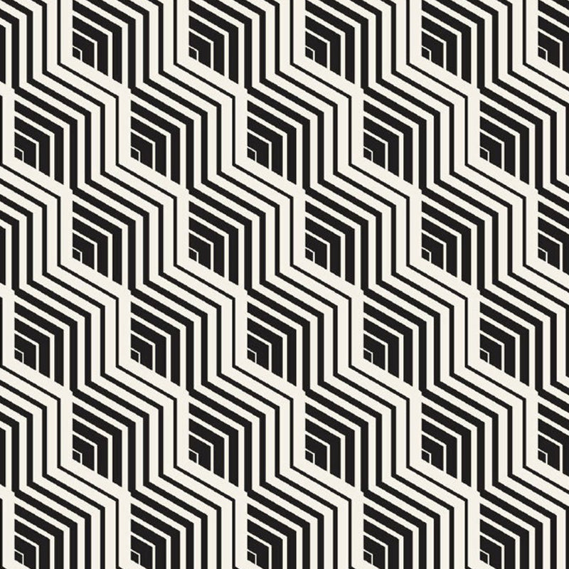 Black-White Modern Art Mural Wallpaper Whole Diagonal Chevron Pattern Wall Decor for Home