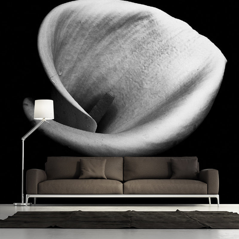 Modern Tulip Close-Up Murals Black and White Flower Wall Covering for Home Gallery