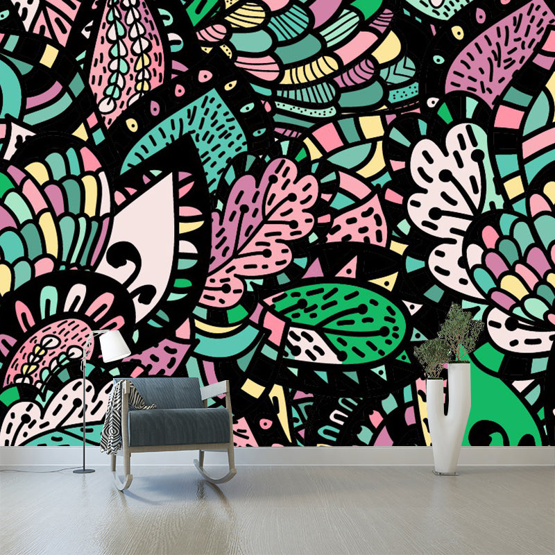 Bohemen abstracte vlindermuurschilderingen veelkleurige vochtbestendige muurdecoratie voor slaapkamer