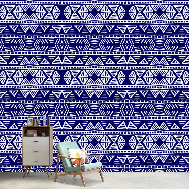 Seamless Floral Wall Mural Decal Purple Bohemian Style Wall Covering for Living Room