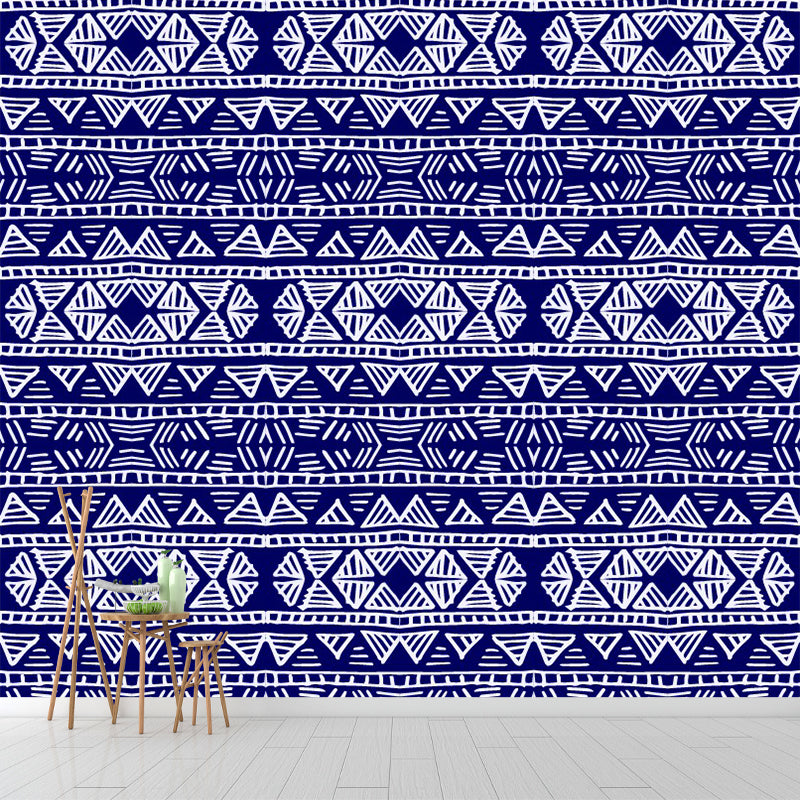 Seamless Floral Wall Mural Decal Purple Bohemian Style Wall Covering for Living Room