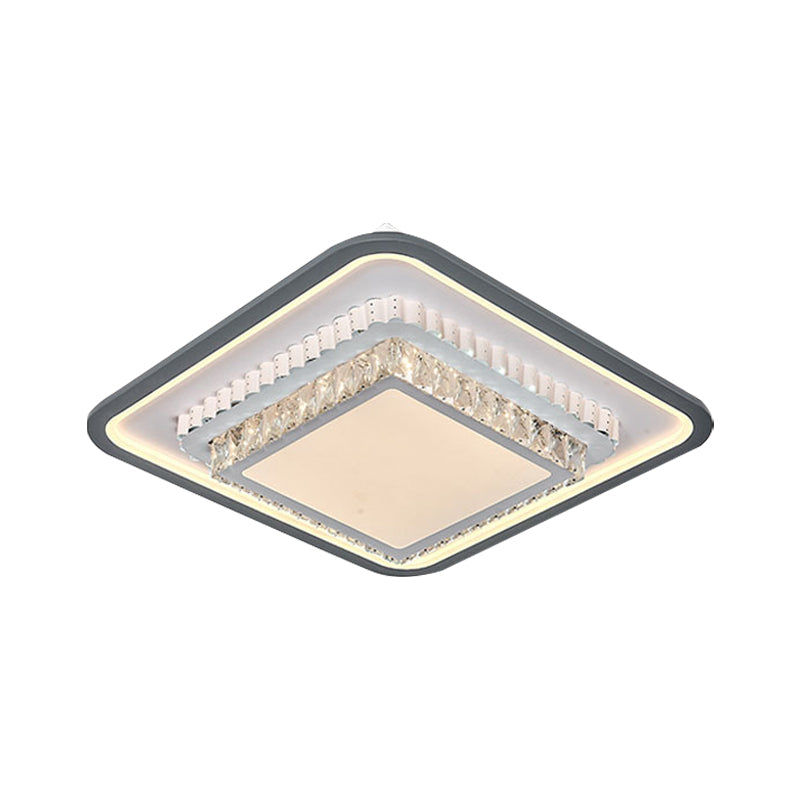 LED-Unterputzbeleuchtung, moderne quadratische/rechteckige Kristall-Deckenleuchte in Schwarz und Weiß