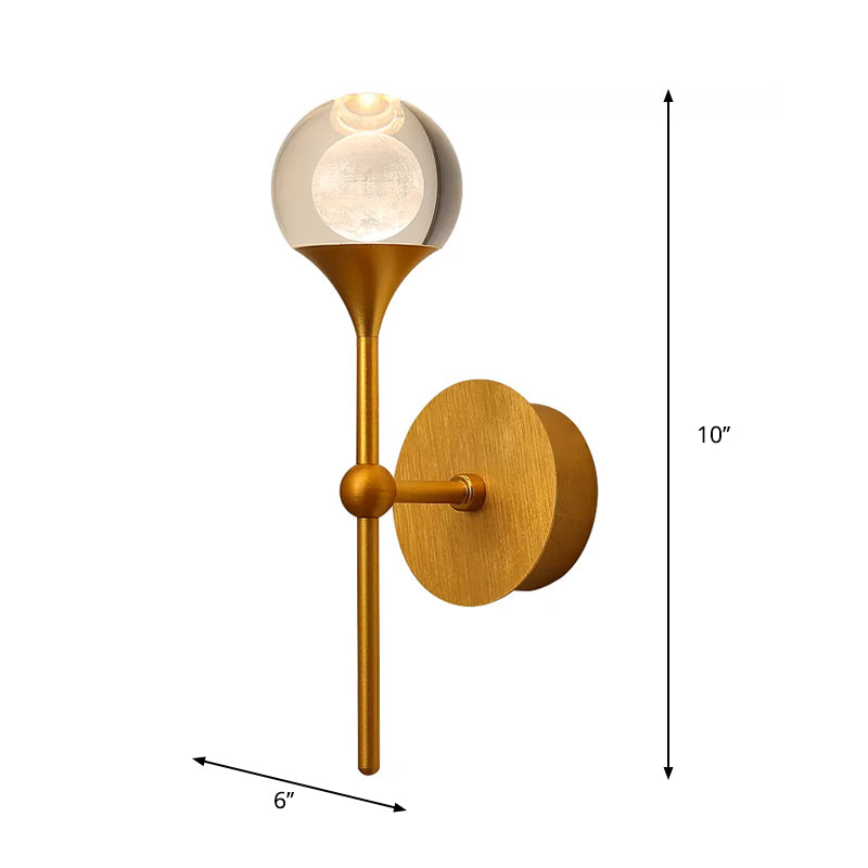 Lampada a parete a sfera oro tradizionale a sfera oro a LED