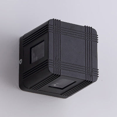 Aluminum Cubic Shade Sconce Wall Light Contemporary Stylish LED Black Wall Lamp in White/Warm Lighting