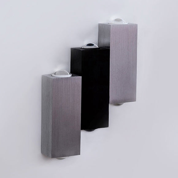 Disconce da parete cubica Stile moderno in alluminio LED Grey Wall Washer Lampada in illuminazione calda/bianca per portico