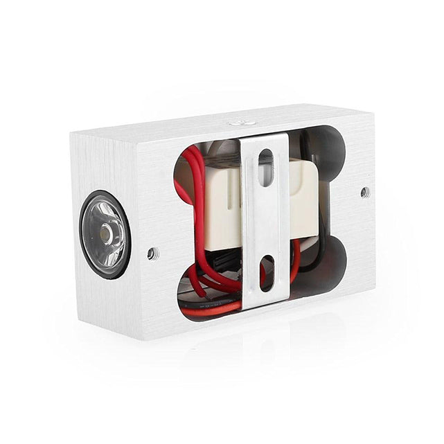 Luz de pared rectangular de acabado de níquel Lámpara de pared de aluminio LED moderna en iluminación cálida/blanca para porche