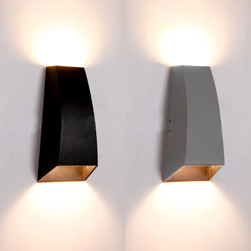 Black/Gray Geometric Wall Sconce Lamp Modern Style LED Aluminum Wall Light Fixture in White/Warm Lighting