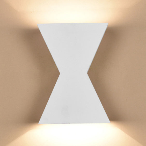 Black/White Hourglass Shade Wall Washer Light Contemporary Led Metal Wall Lamp in White/Warm Lighting