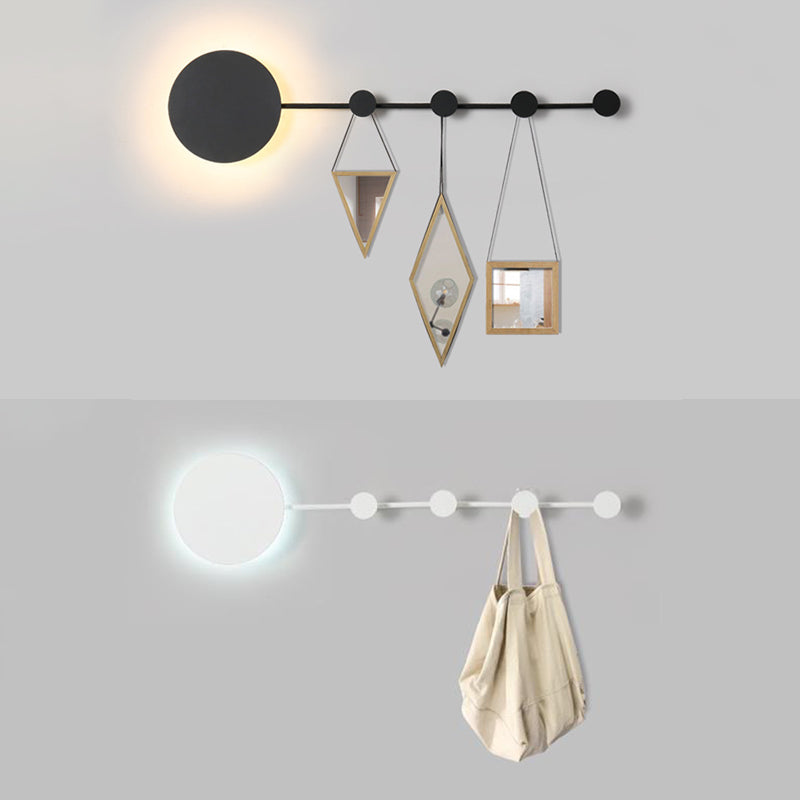 27.5"/39" Wide Black/White Round LED Wall Lamp Simplicity LED Acrylic Sconce Light Fixture in Warm/White Light with Hangers