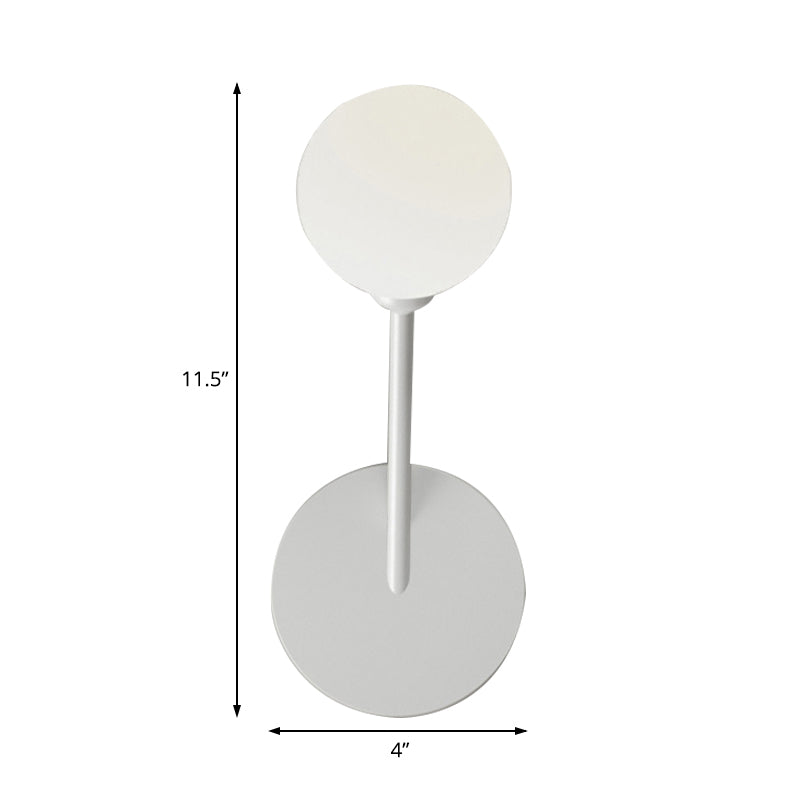 Fored Glass Ball Shade Wall SCONCE Licht Minimalistisch 1 kop wandlamp in Witte afwerking voor slaapkamer