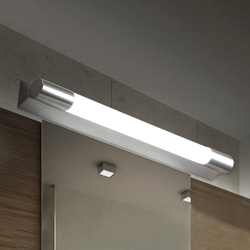 Buisvormige ijdelheid licht modern stijlvolle metallic 19,5 "/23" w led badkamer wand sconce in zilver, warm/wit licht
