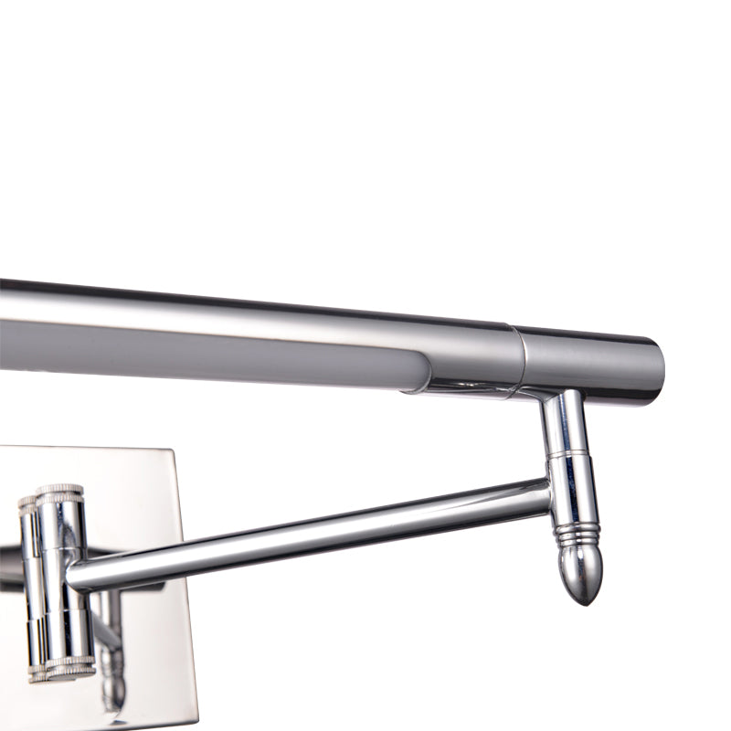 Mini cylindre Vanité métallique Lumière LED moderne Silt Silver Aliminable Murce réglable avec plaque arrière ronde / carrée dans un éclairage chaud / blanc