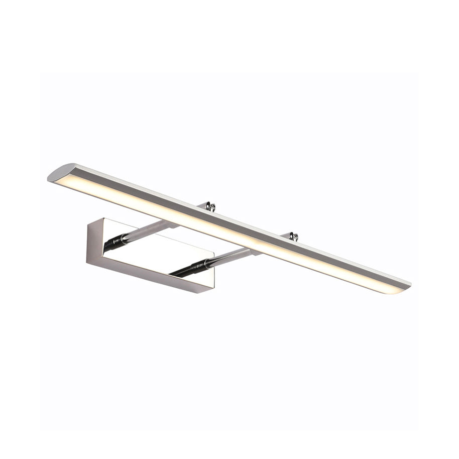 Linear Bathroom Vanity Lighting Fixture Acrylic LED Modernism Style Wall Lamp in Black/Chrome, 15"/19" Wide