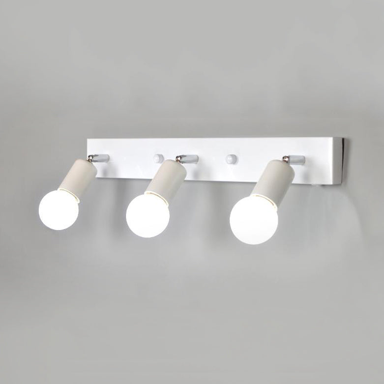 3/4 têtes d'éclairage de vanité de chambre à coucher avec ampoule exposée de style simple métal / blanc finition murale lampe